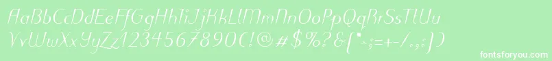 PuritasLtMediumItalic Font – White Fonts on Green Background