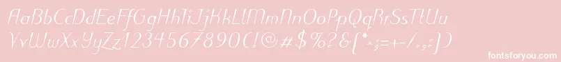 Шрифт PuritasLtMediumItalic – белые шрифты на розовом фоне