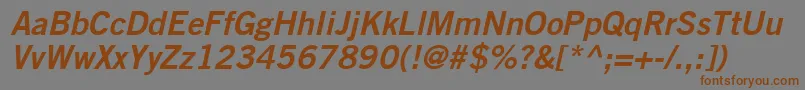 Weitere Informationen zur CommerceSsiSemiBoldItalic-Schriftart CommerceSsiSemiBoldItalic-Schriftart – Braune Schriften auf grauem Hintergrund