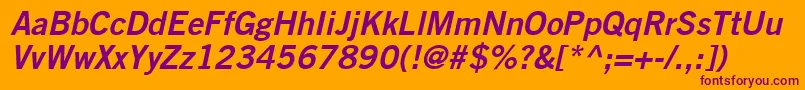 CommerceSsiSemiBoldItalic Font – Purple Fonts on Orange Background