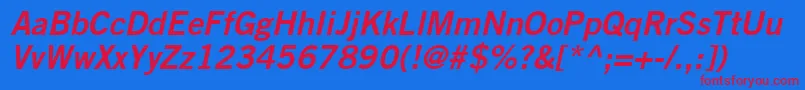 フォントCommerceSsiSemiBoldItalic – 赤い文字の青い背景