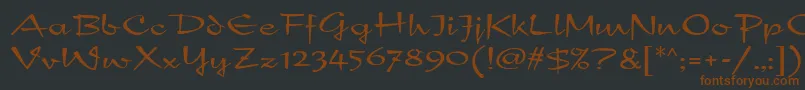 NewDayMfScript-Schriftart – Braune Schriften auf schwarzem Hintergrund