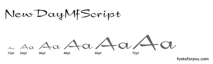 NewDayMfScript Font Sizes
