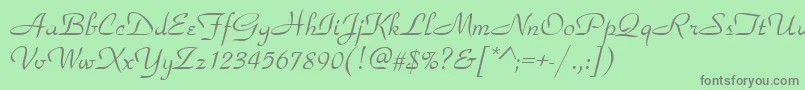 ParkavenueRegular-Schriftart – Graue Schriften auf grünem Hintergrund