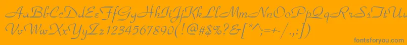 ParkavenueRegular-Schriftart – Graue Schriften auf orangefarbenem Hintergrund