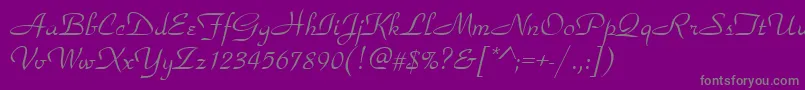 フォントParkavenueRegular – 紫の背景に灰色の文字