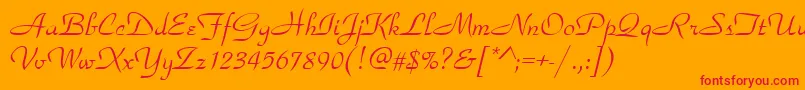 ParkavenueRegular Font – Red Fonts on Orange Background