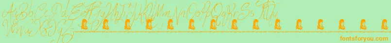 FunThings Font – Orange Fonts on Green Background