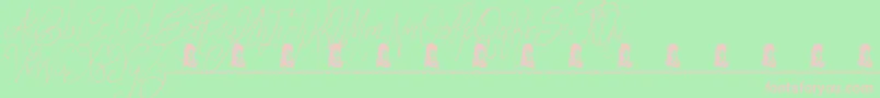 FunThings-fontti – vaaleanpunaiset fontit vihreällä taustalla