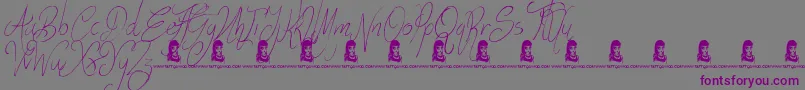 FunThings-fontti – violetit fontit harmaalla taustalla