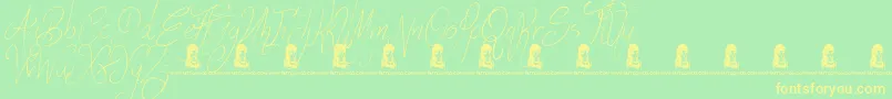 FunThings Font – Yellow Fonts on Green Background