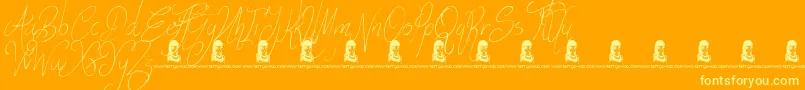 FunThings Font – Yellow Fonts on Orange Background