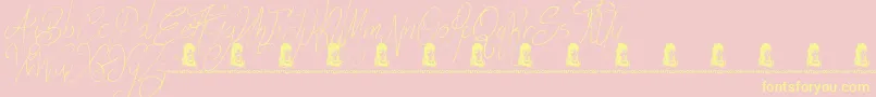 FunThings-Schriftart – Gelbe Schriften auf rosa Hintergrund