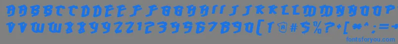 HawkeyeFront Font – Blue Fonts on Gray Background