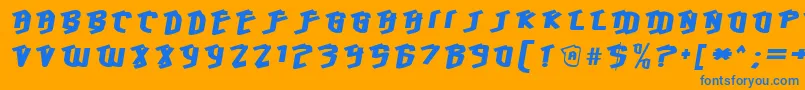 HawkeyeFront Font – Blue Fonts on Orange Background