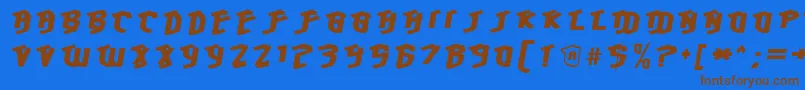 HawkeyeFront Font – Brown Fonts on Blue Background