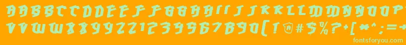 HawkeyeFront-fontti – vihreät fontit oranssilla taustalla