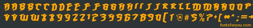 HawkeyeFront-fontti – oranssit fontit mustalla taustalla