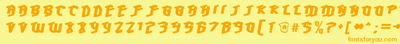 HawkeyeFront Font – Orange Fonts on Yellow Background