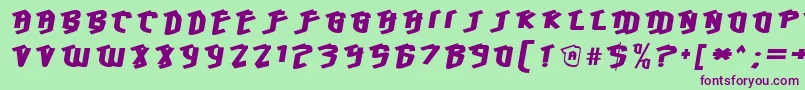 HawkeyeFront Font – Purple Fonts on Green Background