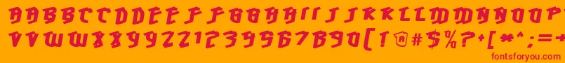 HawkeyeFront Font – Red Fonts on Orange Background