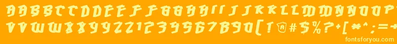 HawkeyeFront Font – Yellow Fonts on Orange Background