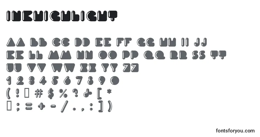 InkHighlight-fontti – aakkoset, numerot, erikoismerkit