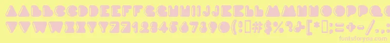 InkHighlight-fontti – vaaleanpunaiset fontit keltaisella taustalla