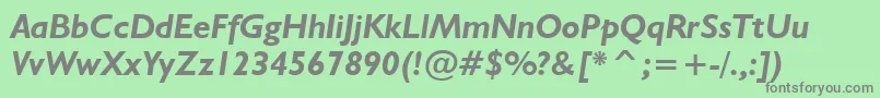 NrbWelshGillianBoldItalic Font – Gray Fonts on Green Background