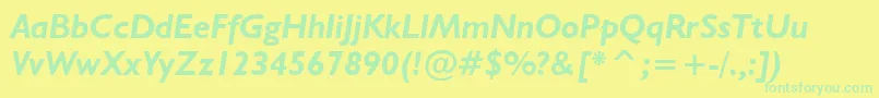 NrbWelshGillianBoldItalic Font – Green Fonts on Yellow Background