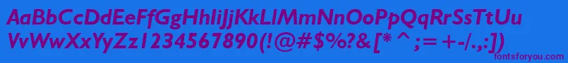 NrbWelshGillianBoldItalic Font – Purple Fonts on Blue Background