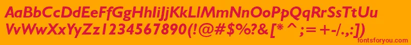 フォントNrbWelshGillianBoldItalic – オレンジの背景に赤い文字