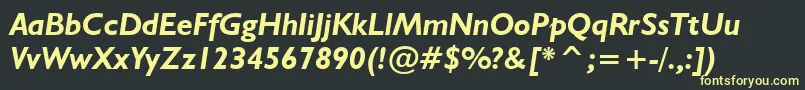 NrbWelshGillianBoldItalicフォントについての詳細 フォントNrbWelshGillianBoldItalic – 黒い背景に黄色の文字
