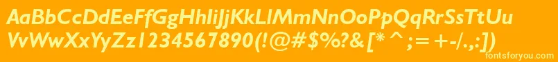 NrbWelshGillianBoldItalic Font – Yellow Fonts on Orange Background