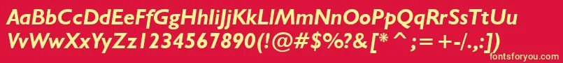 NrbWelshGillianBoldItalic Font – Yellow Fonts on Red Background