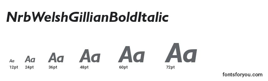 NrbWelshGillianBoldItalic Font Sizes