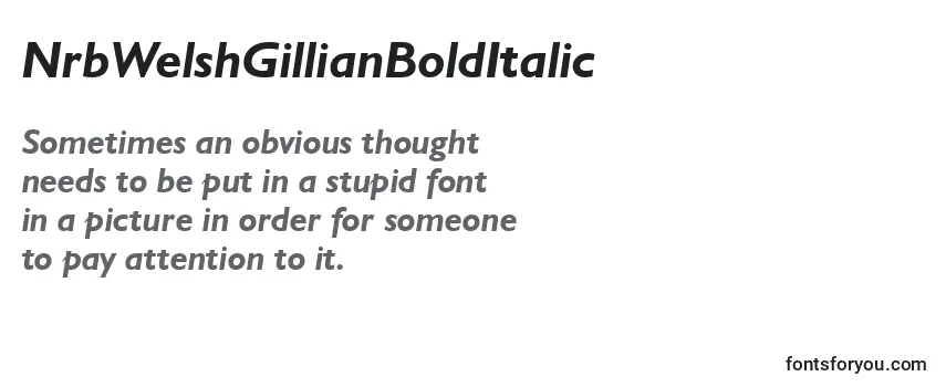 Review of the NrbWelshGillianBoldItalic Font
