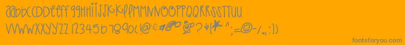 Thatpaper-Schriftart – Graue Schriften auf orangefarbenem Hintergrund
