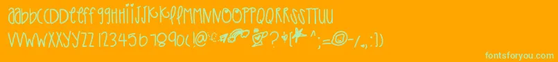 Thatpaper-Schriftart – Grüne Schriften auf orangefarbenem Hintergrund