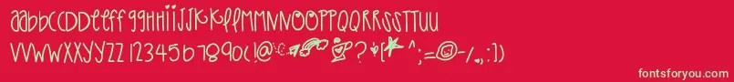 フォントThatpaper – 赤い背景に緑の文字