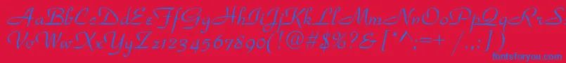 Parkavenuec Font – Blue Fonts on Red Background