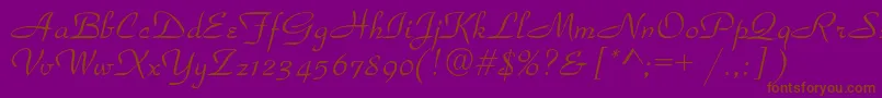 Parkavenuec-Schriftart – Braune Schriften auf violettem Hintergrund