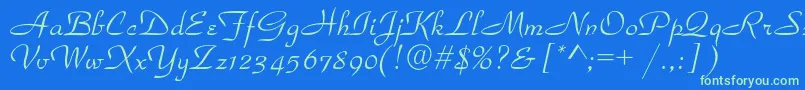 Parkavenuec Font – Green Fonts on Blue Background