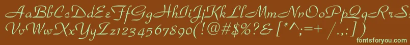 Parkavenuec Font – Green Fonts on Brown Background