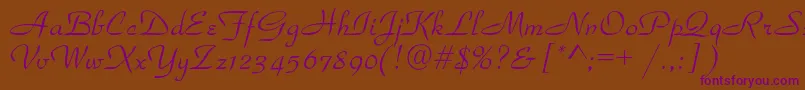 Parkavenuec Font – Purple Fonts on Brown Background