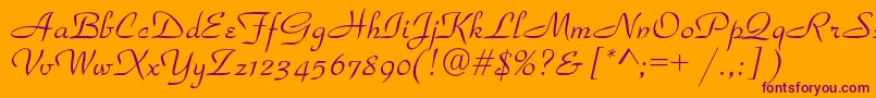 Parkavenuec Font – Purple Fonts on Orange Background