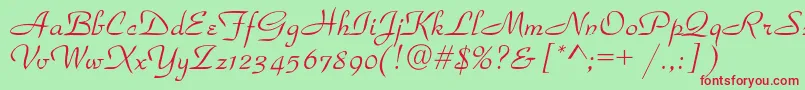 Parkavenuec Font – Red Fonts on Green Background