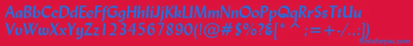 LydianBoldItalicBt Font – Blue Fonts on Red Background