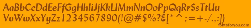 LydianBoldItalicBt Font – Brown Fonts on Orange Background