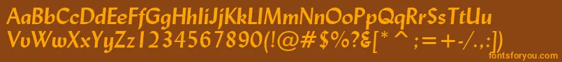 LydianBoldItalicBt Font – Orange Fonts on Brown Background